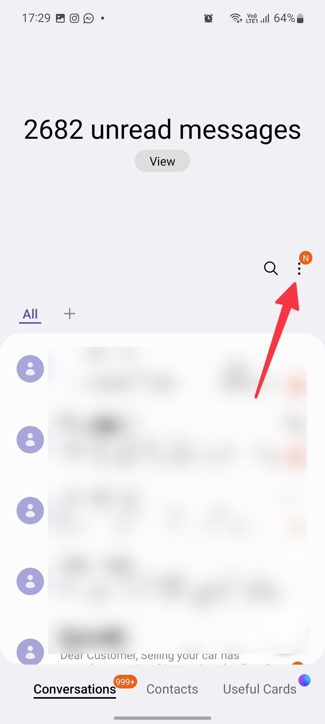 ανοίξτε περισσότερο μενού στα Μηνύματα