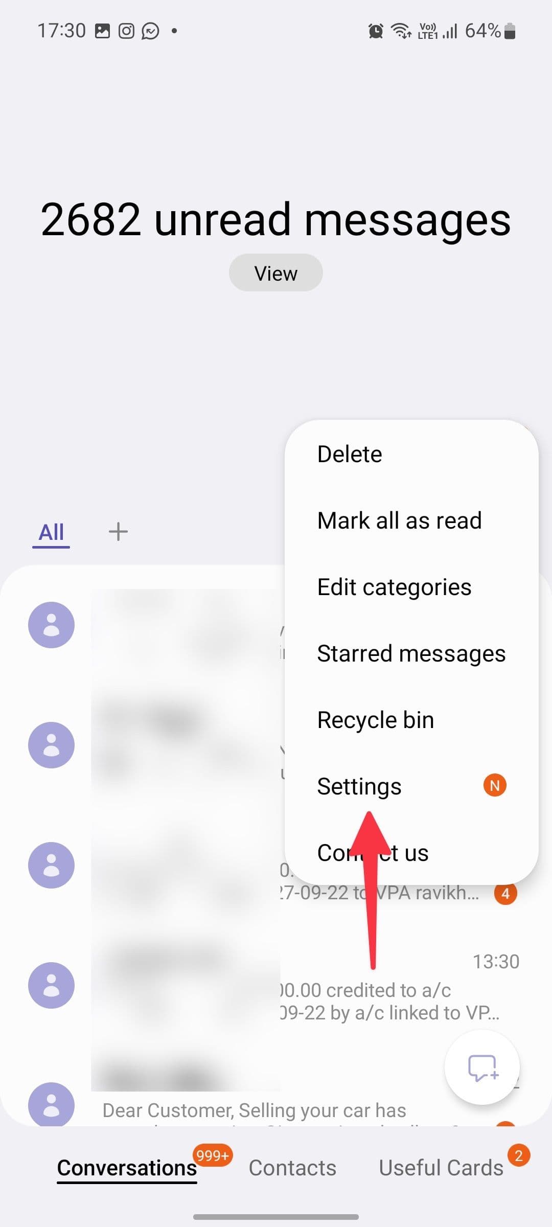 Ανοίξτε τις ρυθμίσεις μηνυμάτων στη Samsung
