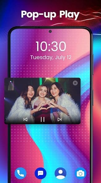 τηλέφωνο με αναδυόμενο παράθυρο πολυμέσων