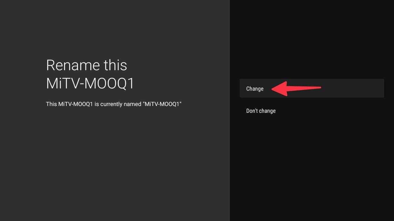 Αλλαγή ονόματος Android TV