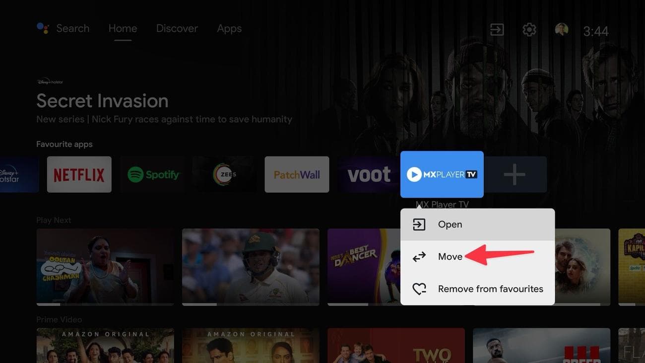 Μετακίνηση εφαρμογών στο Android TV