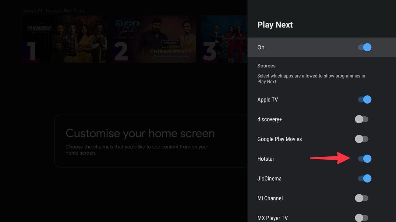 Αλλάξτε τα επόμενα κανάλια αναπαραγωγής στο Android TV