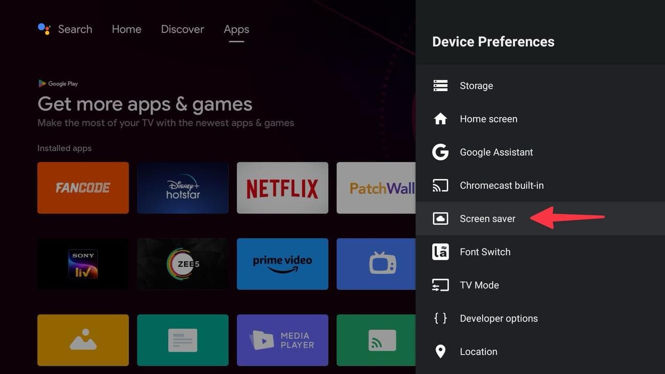Προφύλαξη οθόνης στο Android TV
