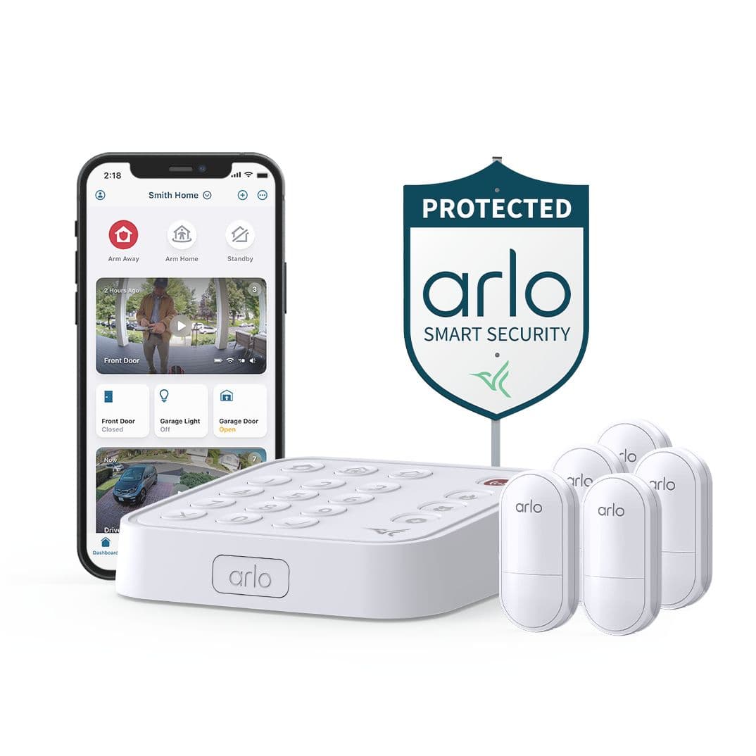 Arlo All-in-One Home Security System including All-in-One Sensor with 8 detection functions, keypad hub and yard sign