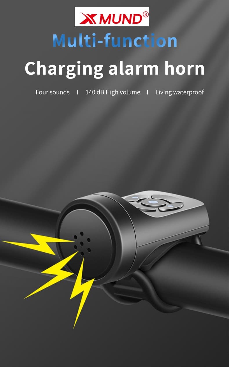 Hλεκτρική κόρνα ποδηλάτου, της Xmund, με ένταση 140dB και 4 διαφορετικούς ήχους στα 7.1€!