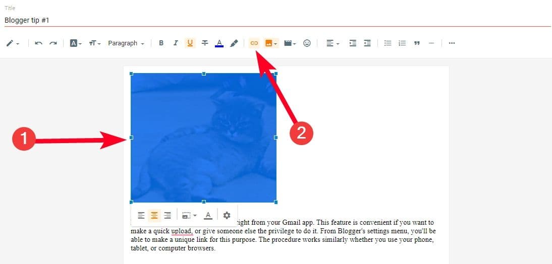 Creating a clickable cat image on Blogger