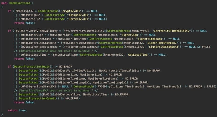 Υλοποίηση παρακάμψεων στο HookSignTool