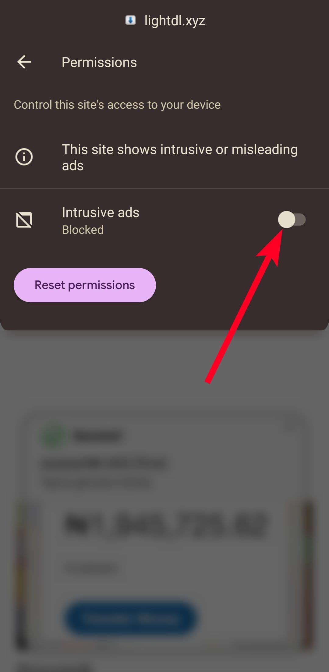 Ενεργοποίηση άδειας διαφήμισης στο πρόγραμμα περιήγησης Chrome Android