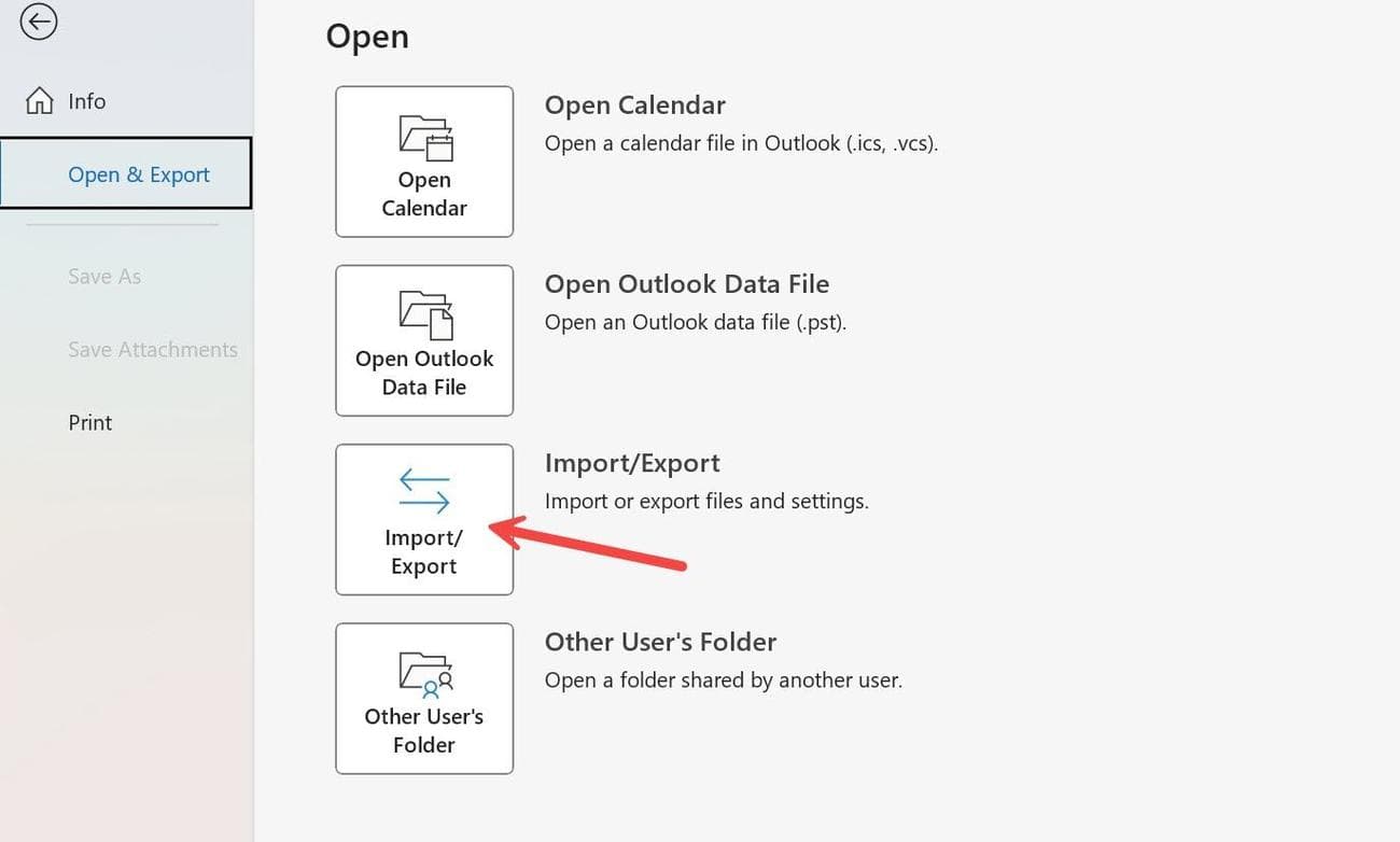 εισαγωγή και εξαγωγή email στο Outlook