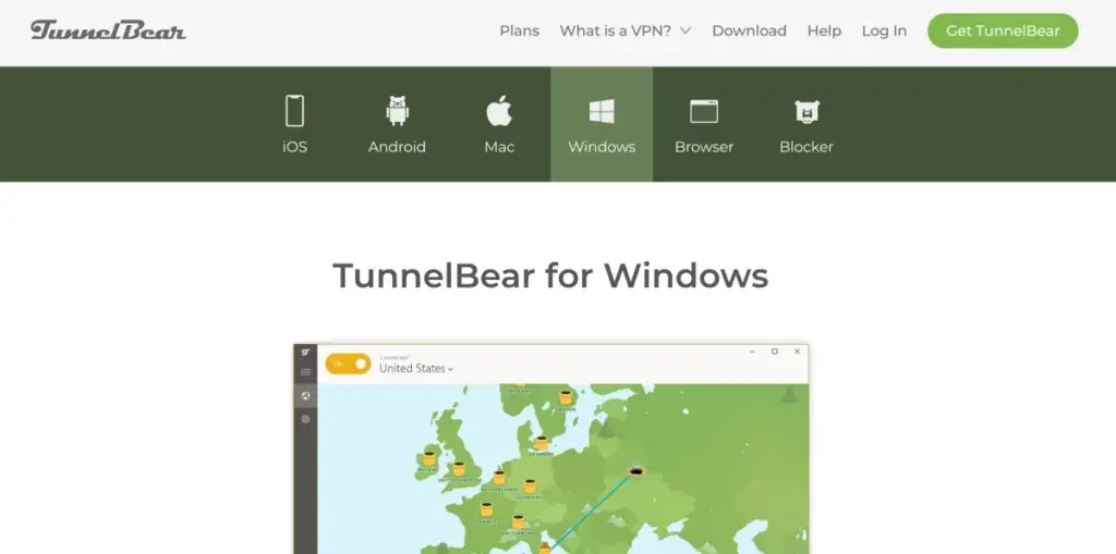 TunnelBear δωρεάν vpn για windows