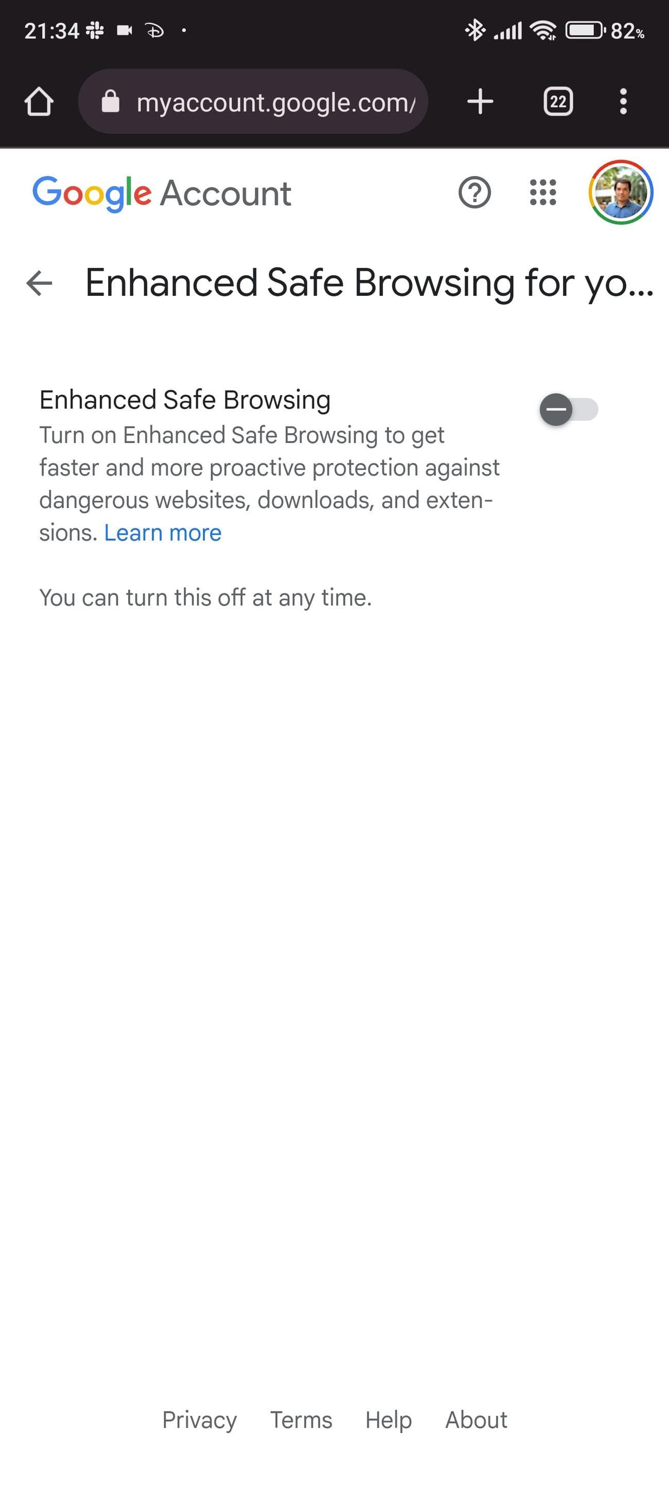 Βελτιωμένη σελίδα ενεργοποίησης ασφαλούς περιήγησης στο Gmail