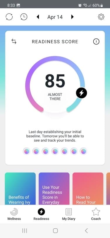 στιγμιότυπο οθόνης βαθμολογίας ετοιμότητας στο 85 με κείμενο 