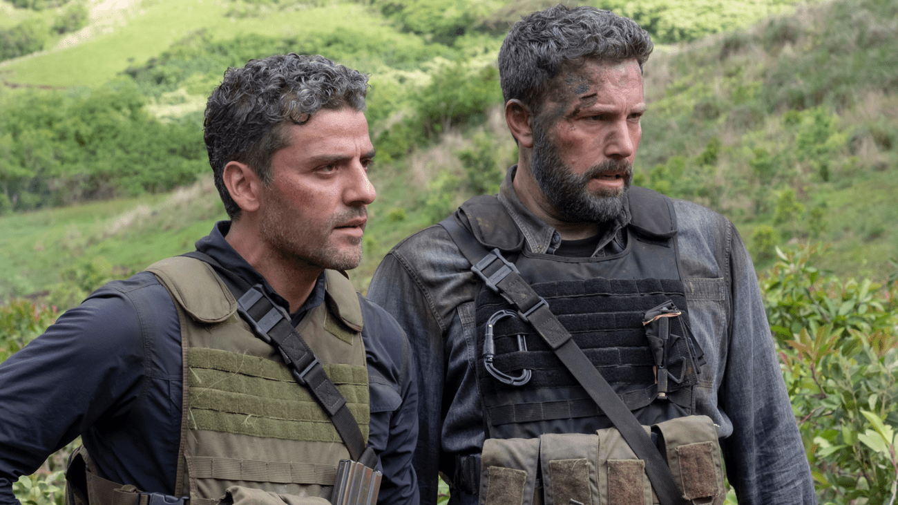 Oscar Isaac and Ben Affleck in a scene from 