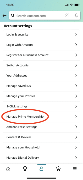 ένα στιγμιότυπο οθόνης της εφαρμογής amazon