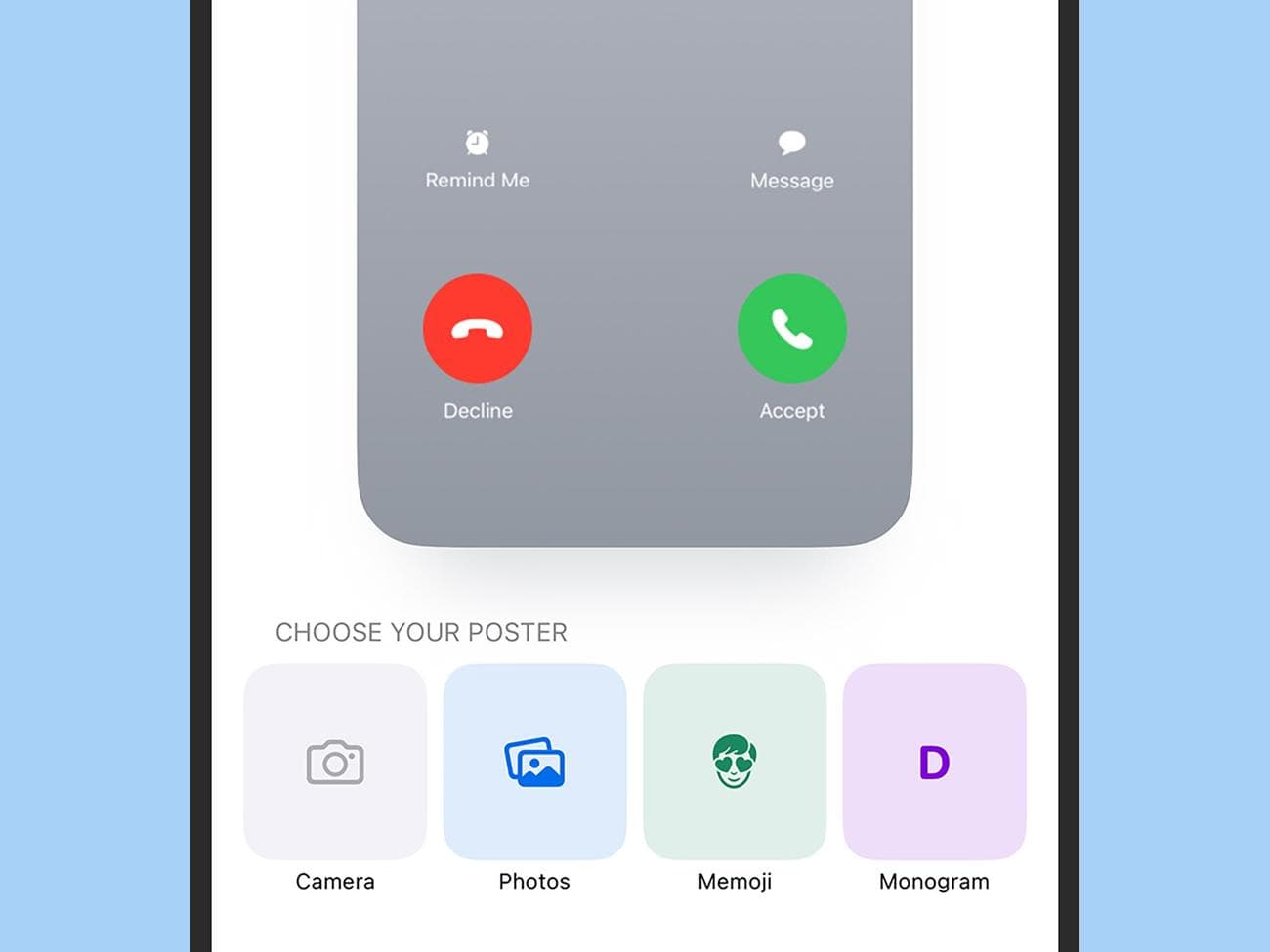 Το iOS 17 Contact Posters σάς επιτρέπει να επιλέγετε επιλογές όπως memoji, εικόνες και κείμενο. 