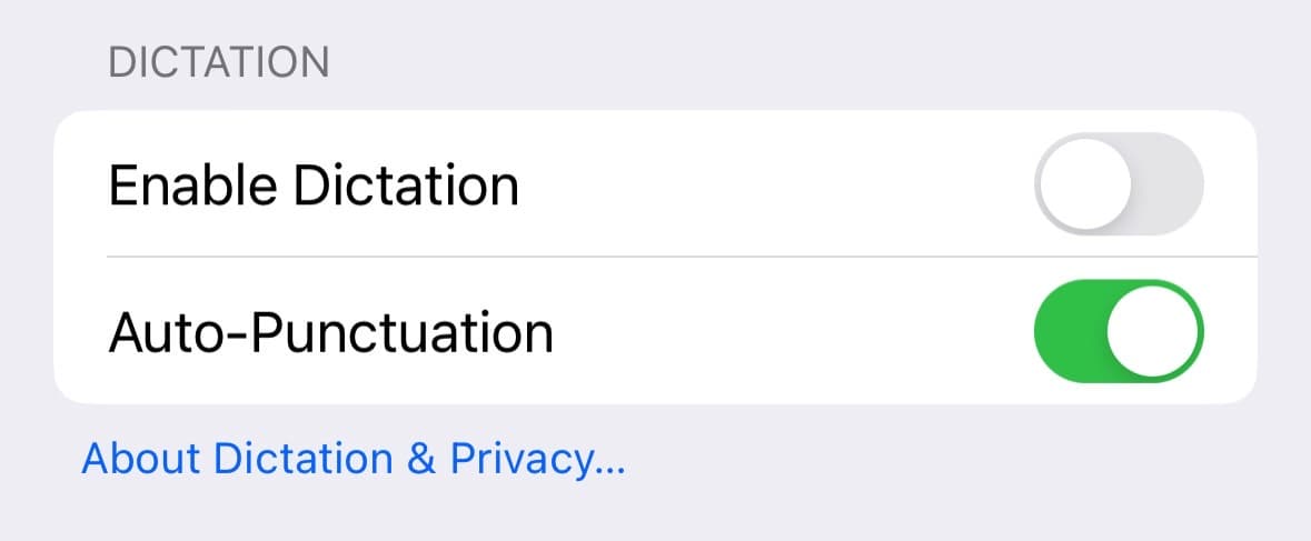 Απενεργοποίηση Υπαγόρευσης στο iPhone.