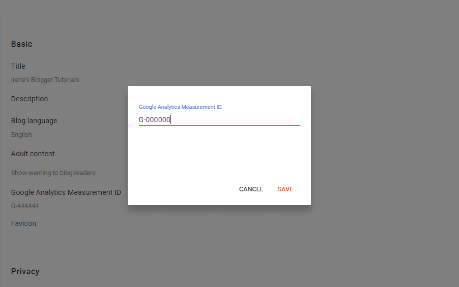 Linking Google Analytics to Blogger with Google tag ID