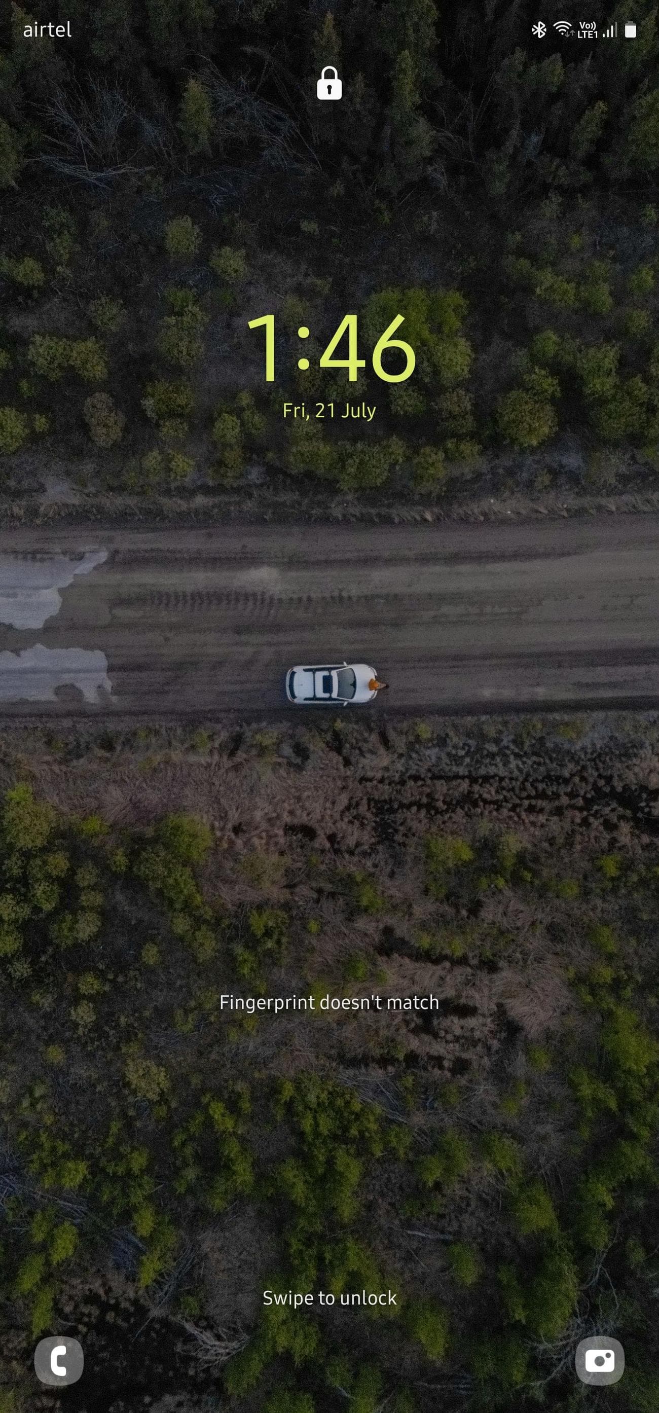 Lock screen on Samsung phone after Lockdown mode is enabled