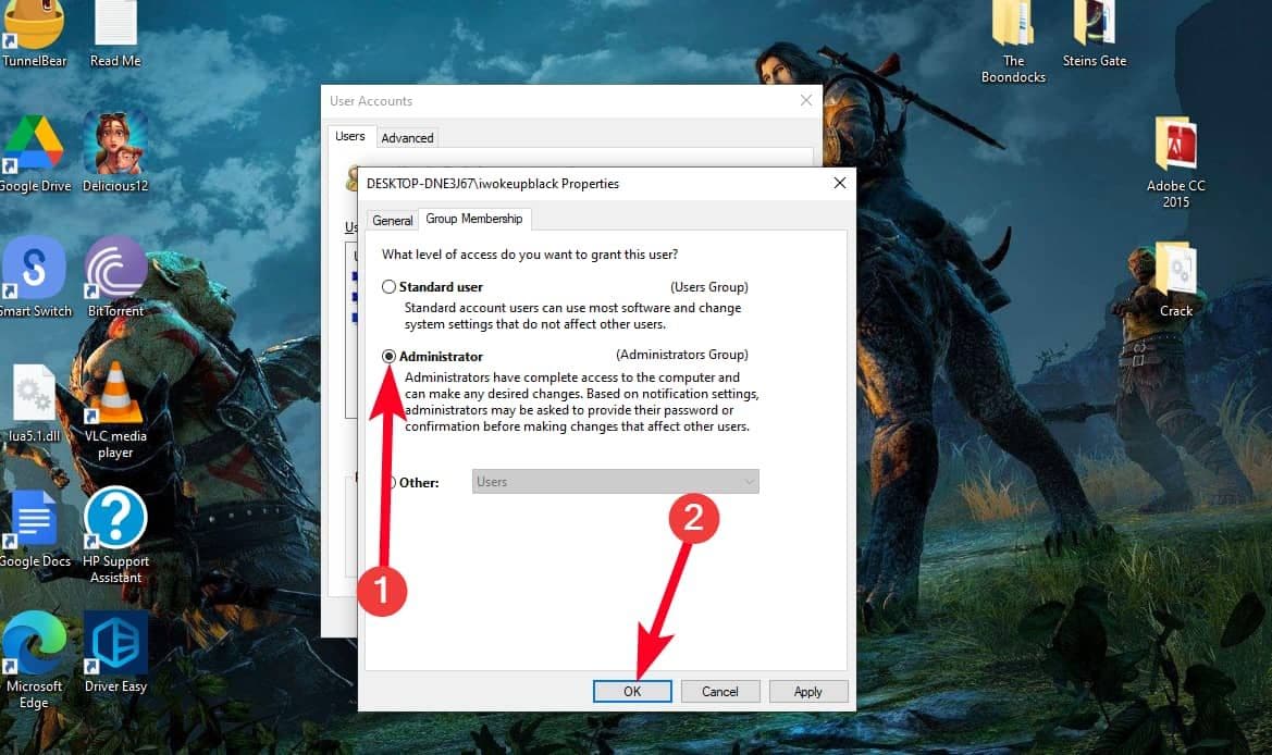 Κάνοντας έναν τοπικό λογαριασμό διαχειριστή σε υπολογιστή με Windows