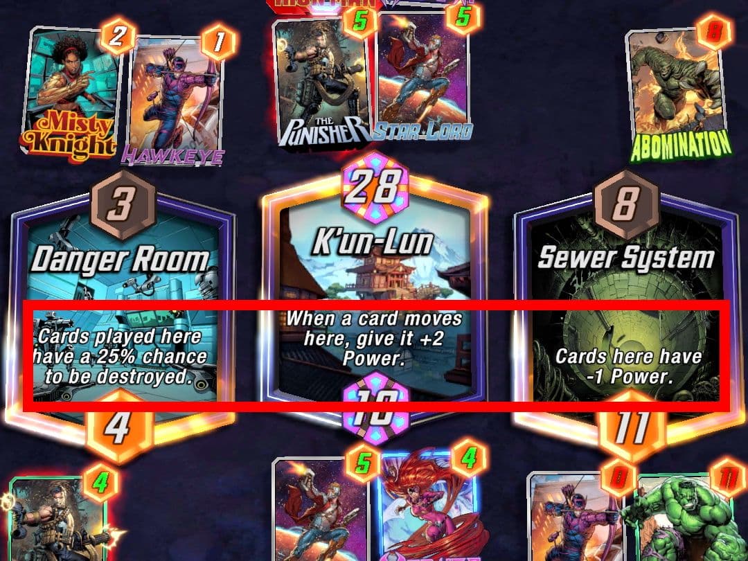 στιγμιότυπο οθόνης marvel snap που δείχνει το παιχνίδι