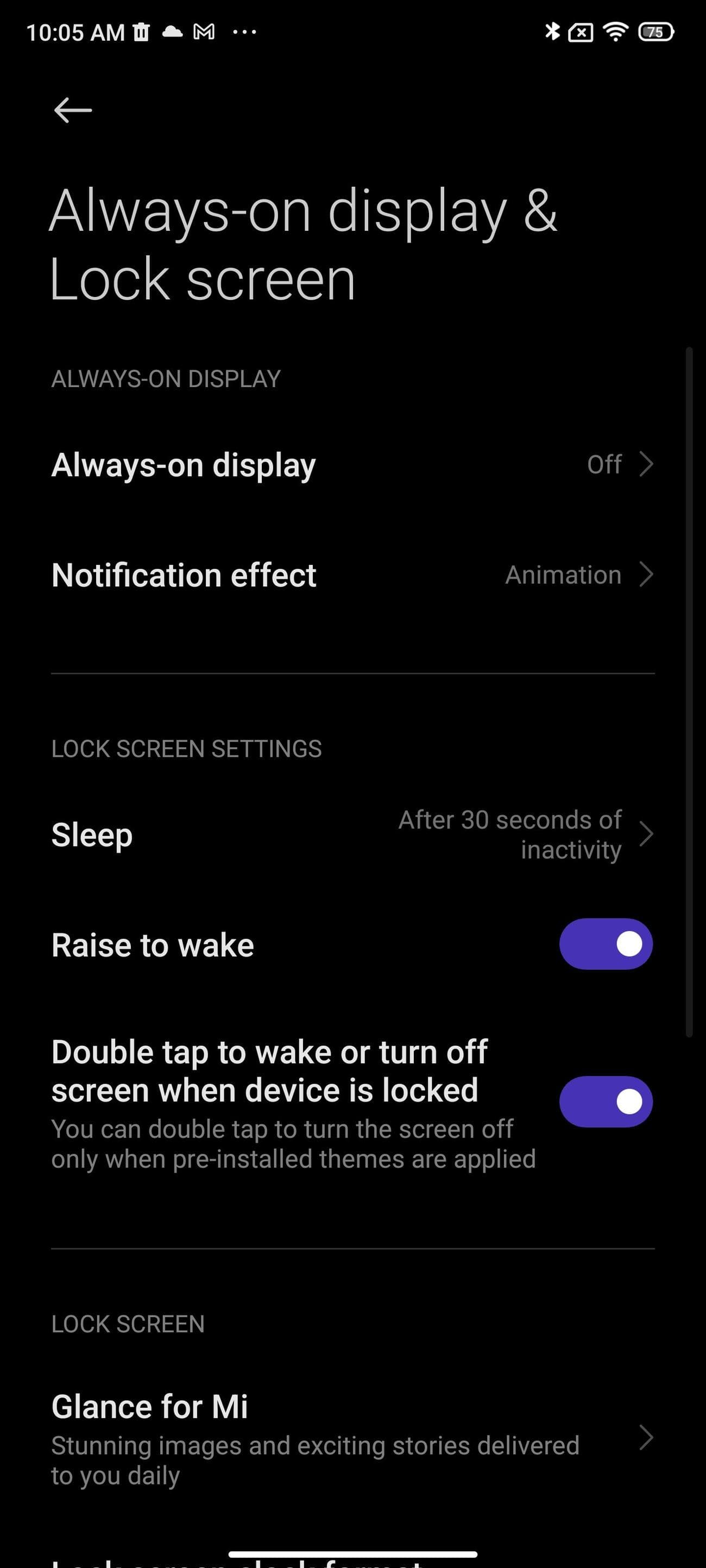 Ρυθμίσεις οθόνης MIUI 14 Always On