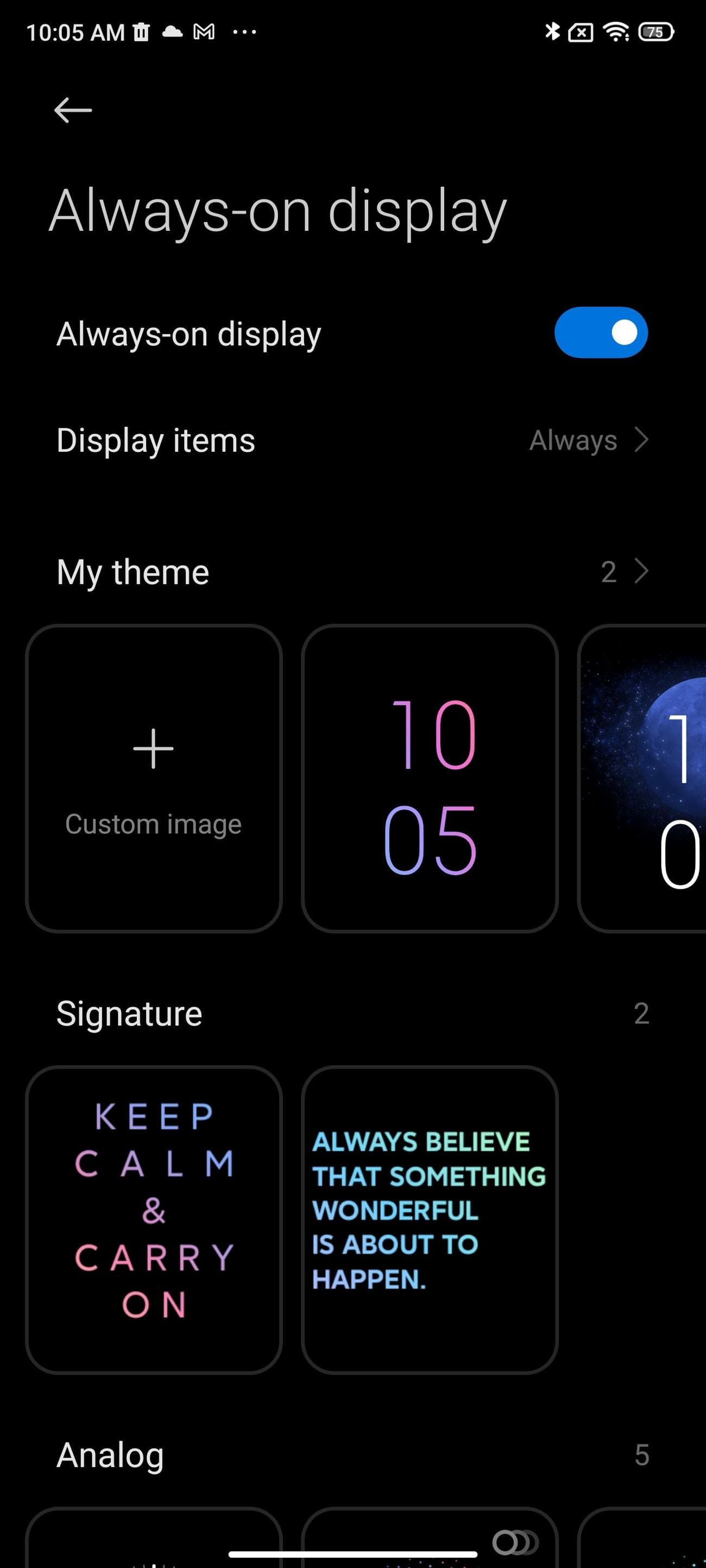 Θέματα MIUI 14 Always On Display