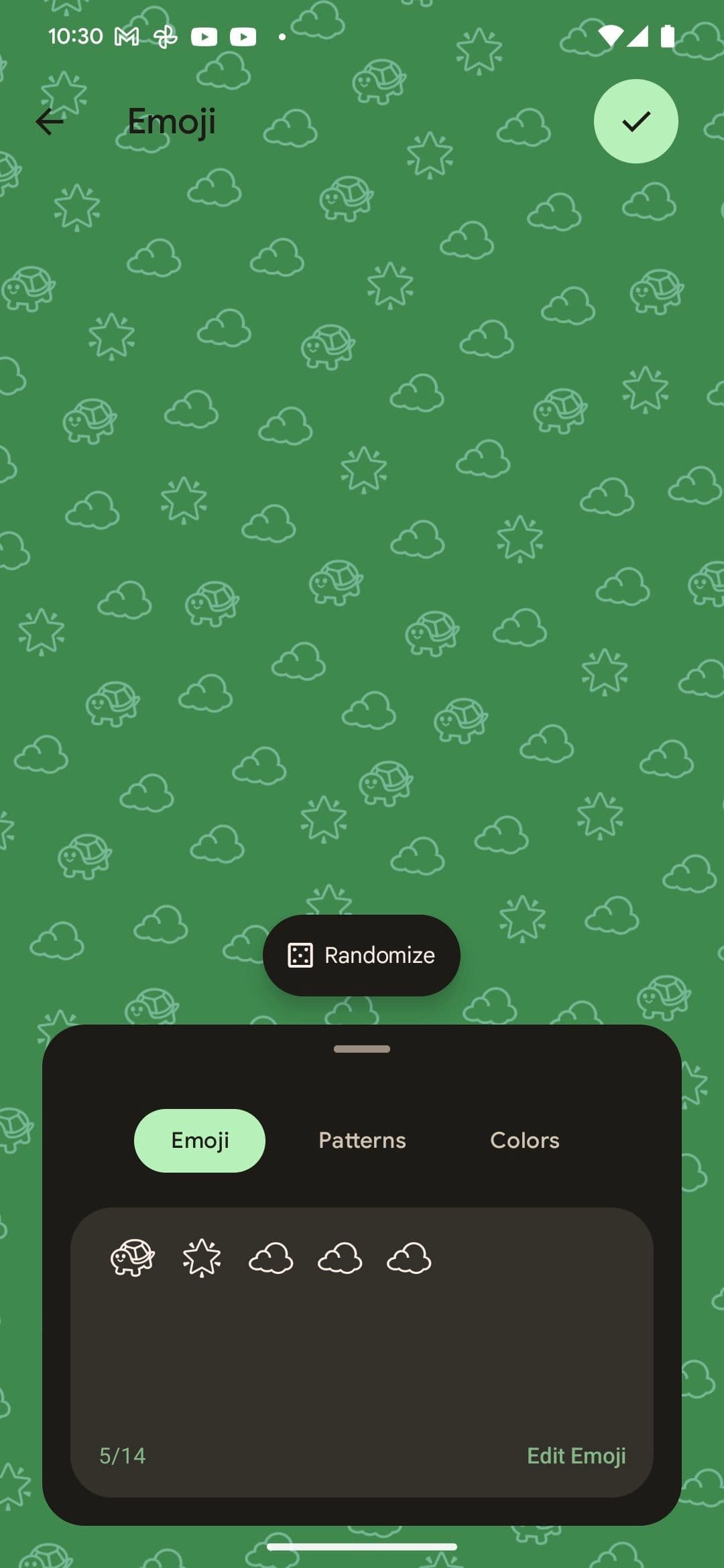 Η εφαρμογή Emoji Workshop δείχνει τη δημιουργία νέας ταπετσαρίας Emoji