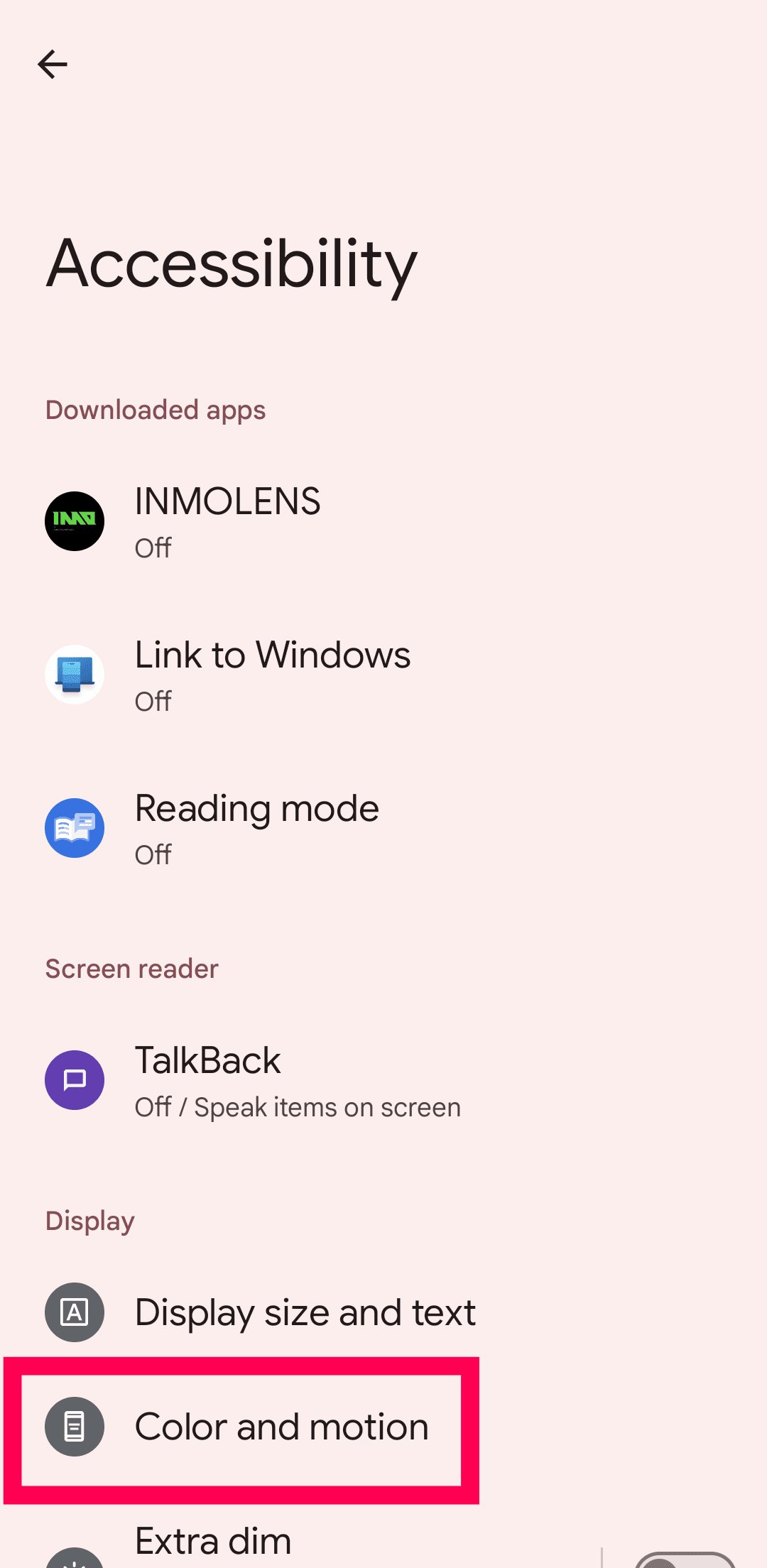 Στιγμιότυπο οθόνης των ρυθμίσεων Google Pixel