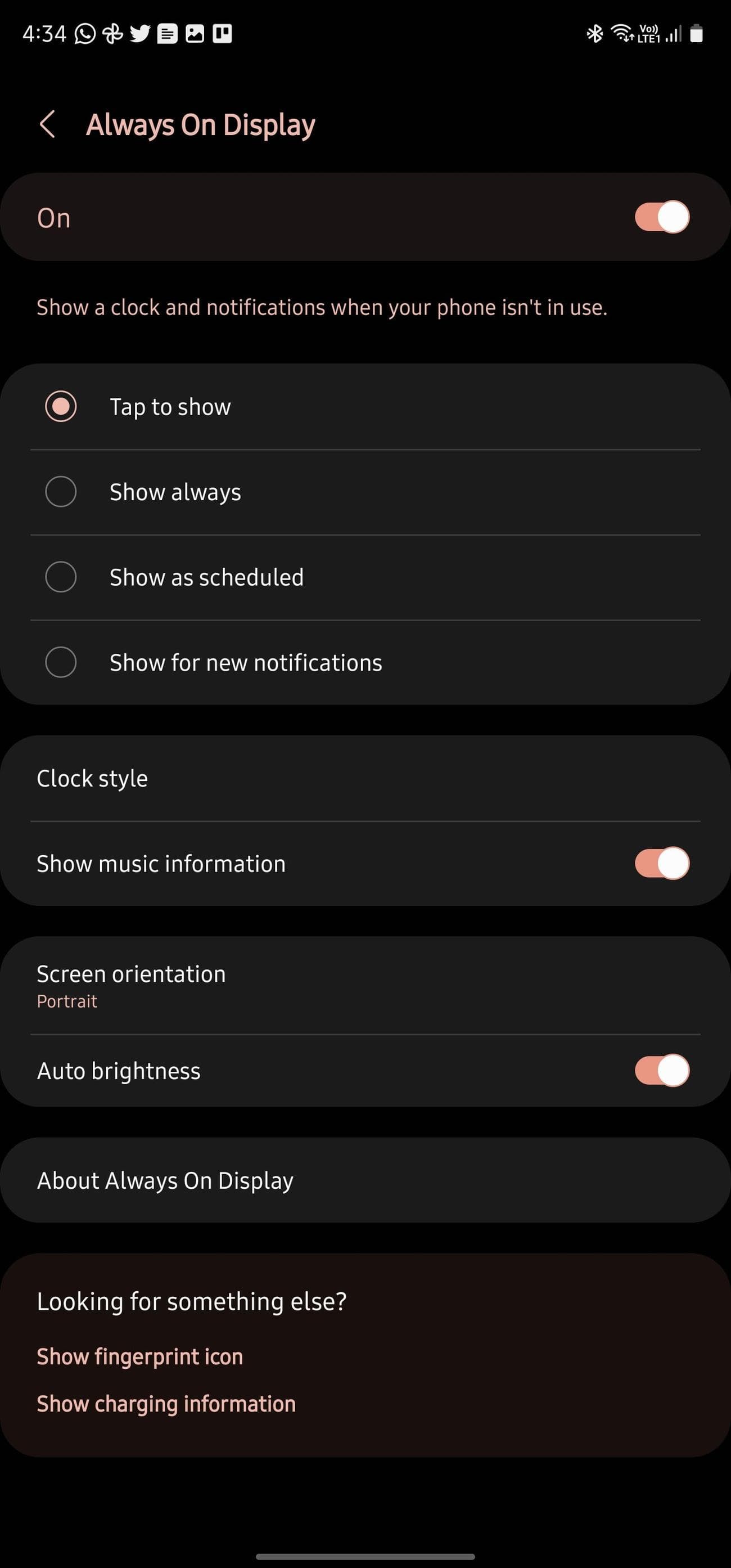 Ρυθμίσεις οθόνης Samsung Always-On