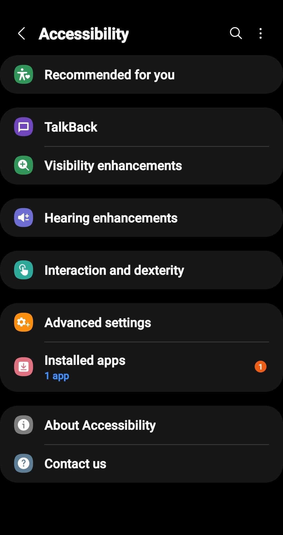 Στιγμιότυπο οθόνης των ρυθμίσεων τηλεφώνου Android