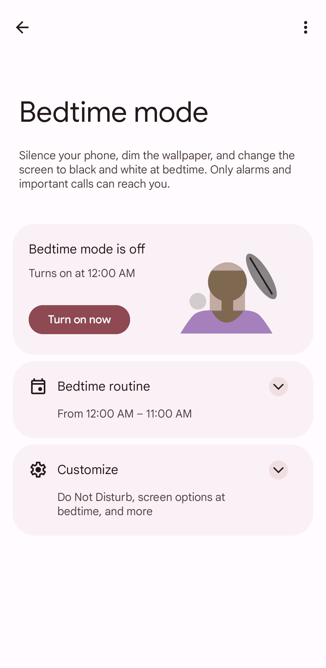 Στιγμιότυπο οθόνης των ρυθμίσεων Google Pixel
