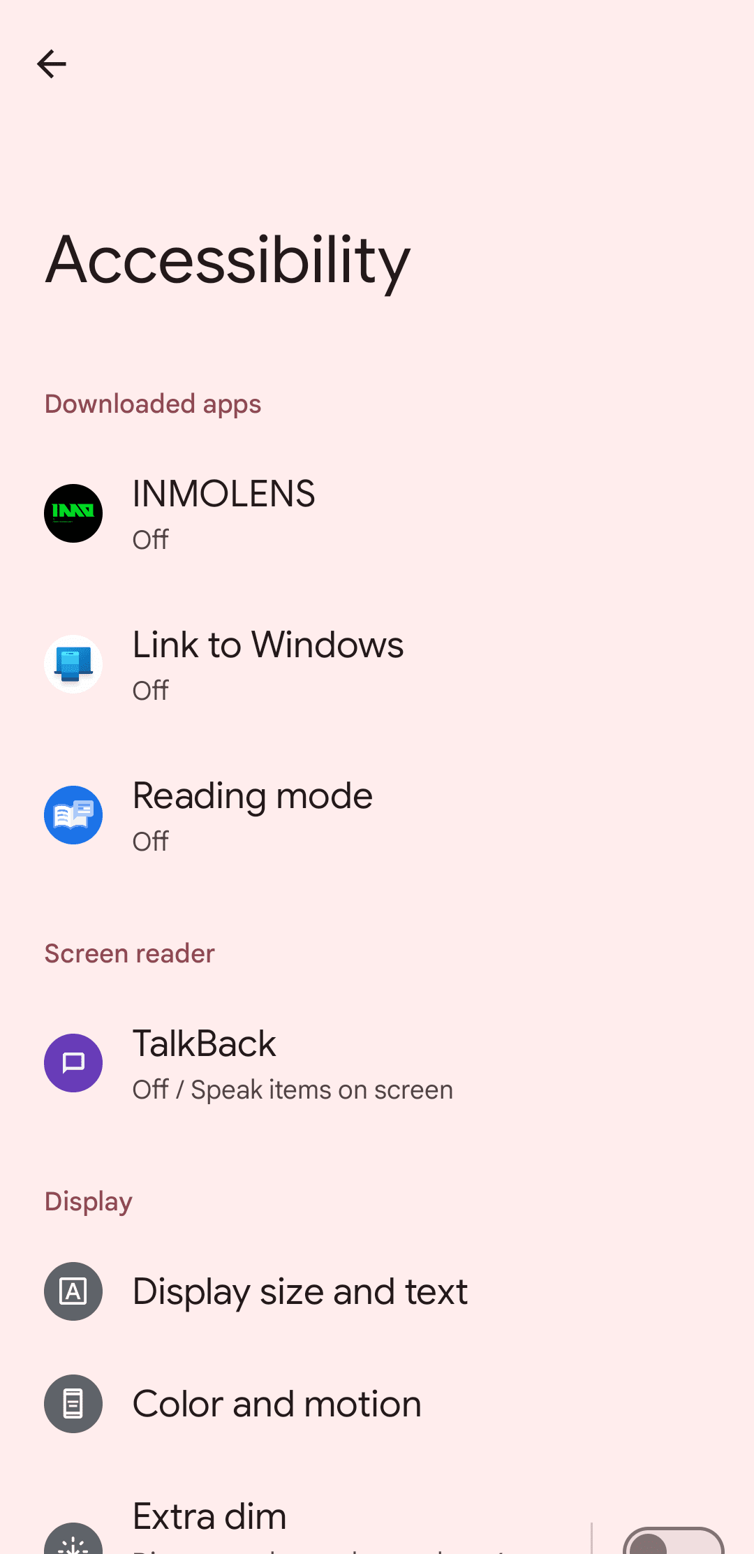 Στιγμιότυπο οθόνης των ρυθμίσεων Google Pixel