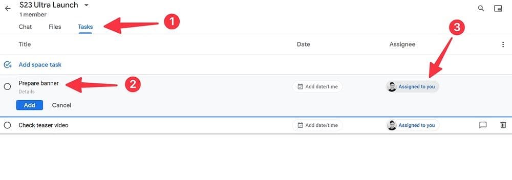 Ελέγξτε τις εργασίες στο Google Spaces