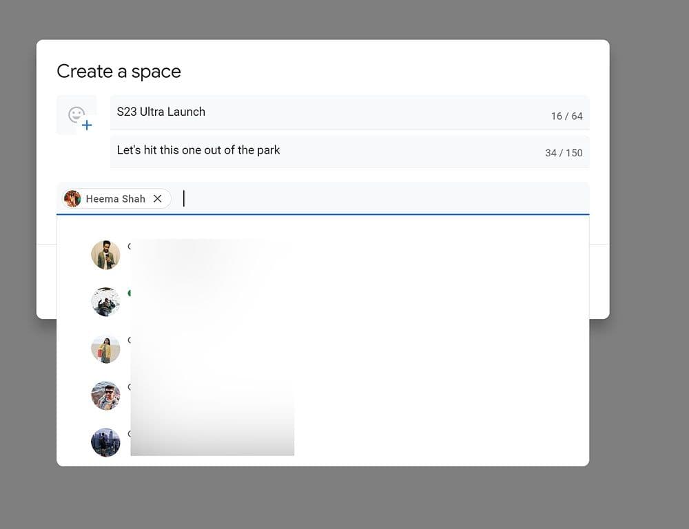 Προσκαλέστε μέλη στο Google Space