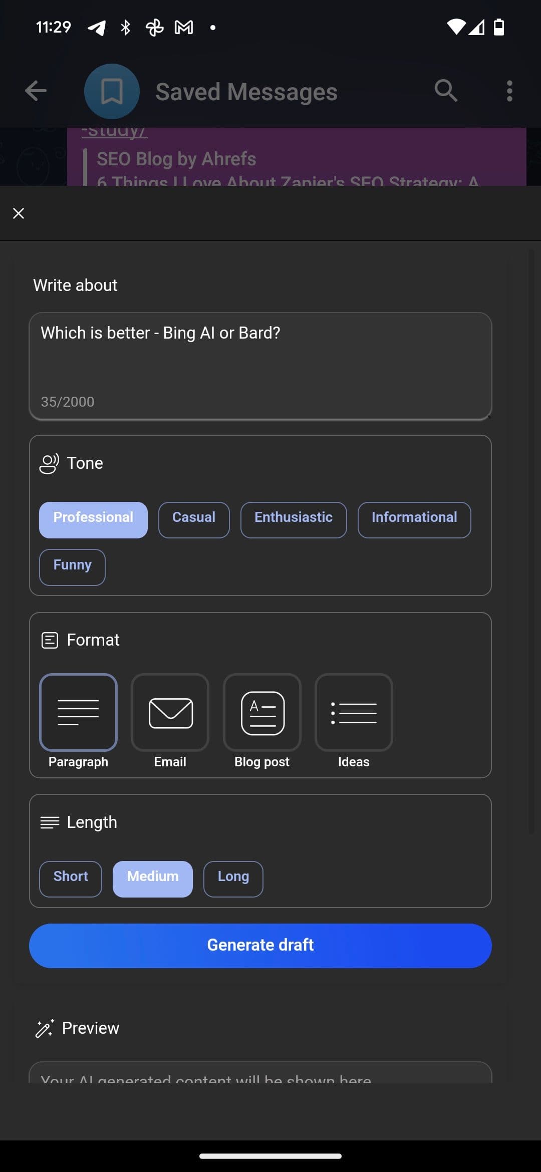 Χρησιμοποιώντας το SwiftKey και το Bing AI Chatbot για τη δημιουργία περιεχομένου