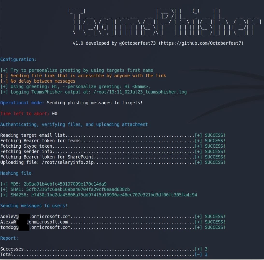 Έξοδος TeamsPhisher