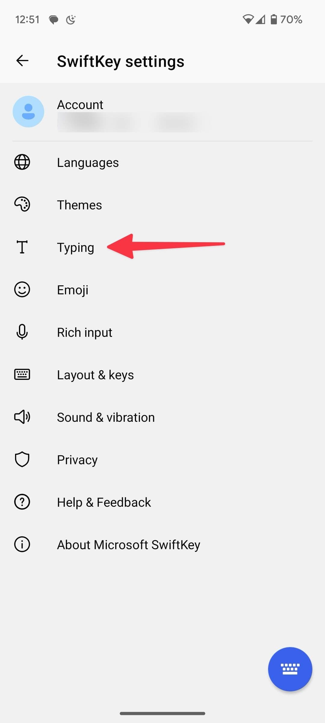 Πληκτρολογώντας στο Swiftkey