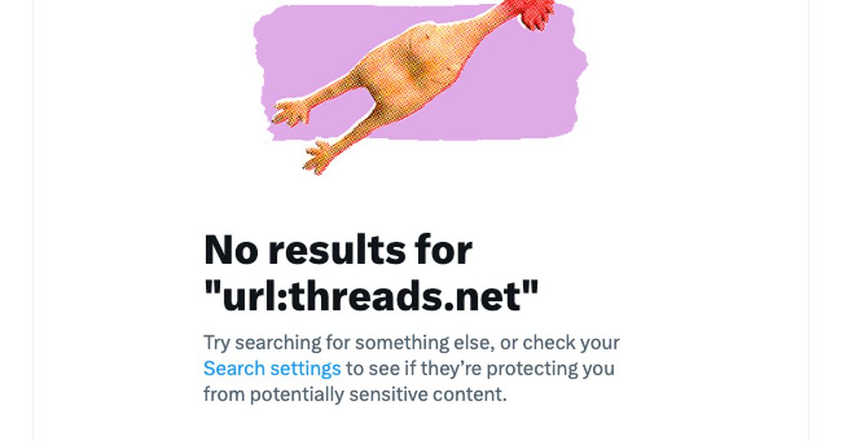 Κάτι περίεργο συμβαίνει όταν προσπαθείτε να κάνετε αναζήτηση στο Twitter για συνδέσμους Threads
