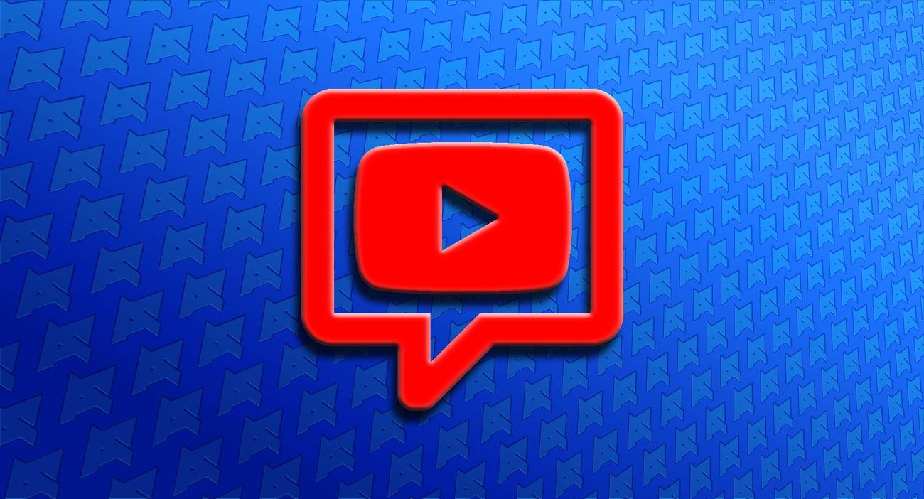 YouTube logo within a comment icon over a blue field covered with the Android Police logo