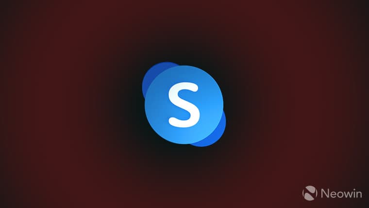 Skype logo on a dark-red background