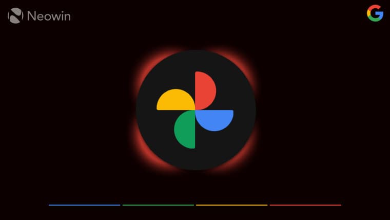 A Google Photos logo on a dark background