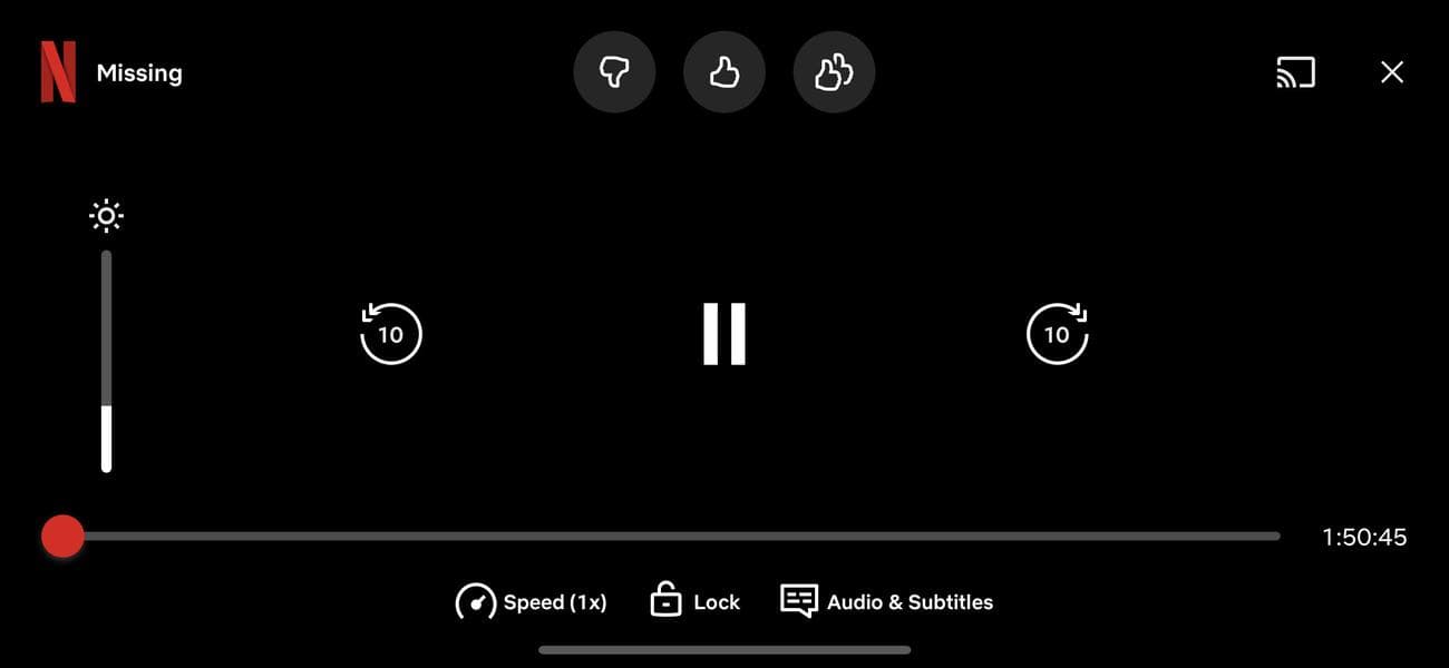 Κουμπιά αξιολόγησης Netflix στο πρόγραμμα αναπαραγωγής βίντεο