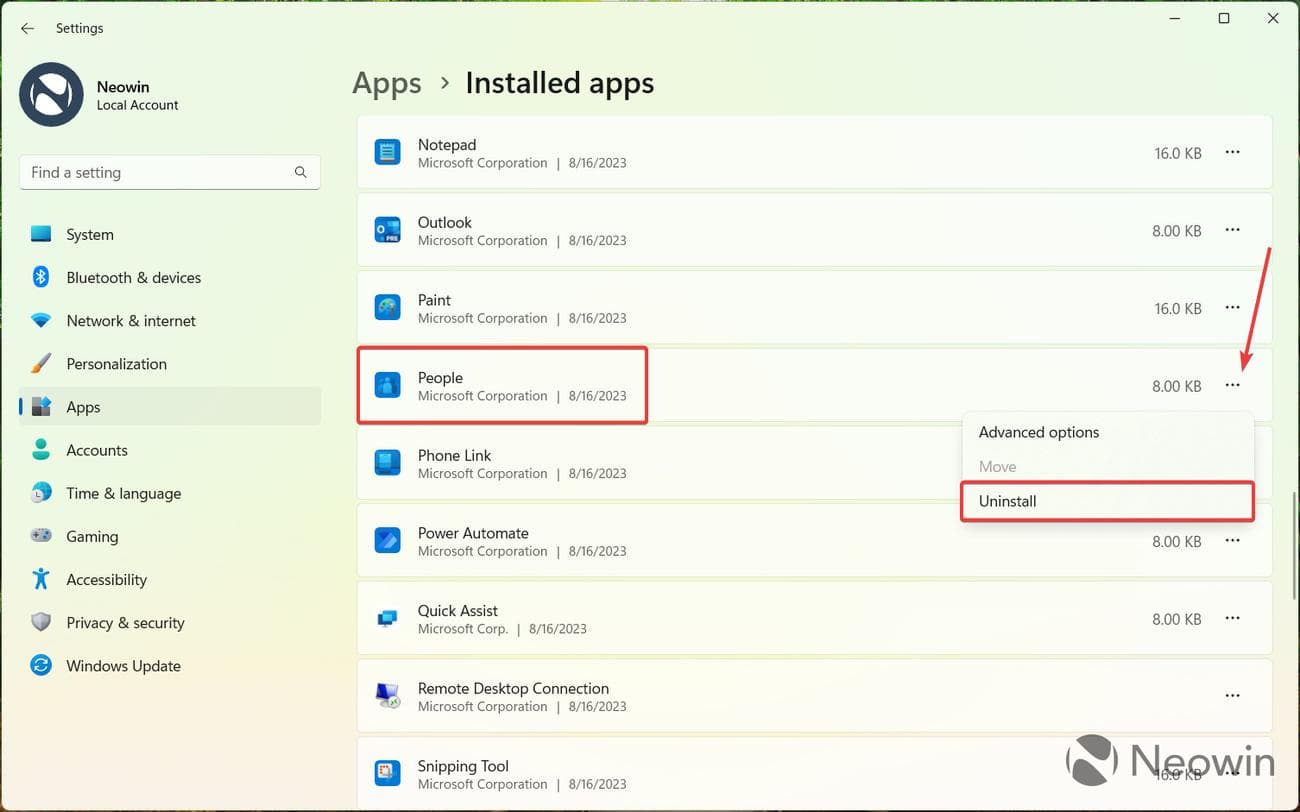 , Η Microsoft διευκολύνει την απεγκατάσταση περισσότερων εφαρμογών στοκ στα Windows 11, TechWar.gr
