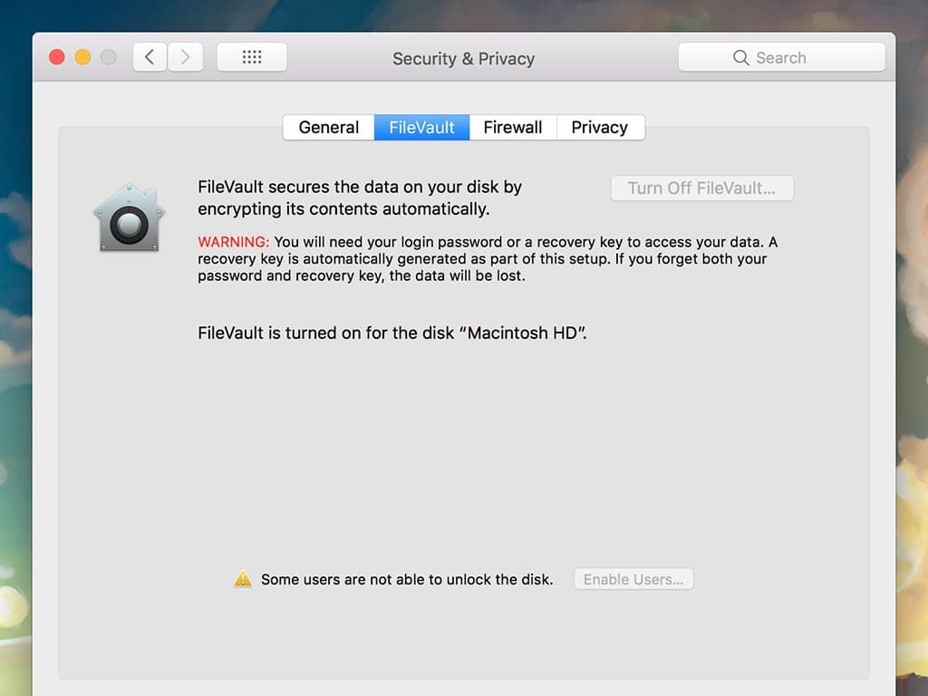 FileVault στο macOS