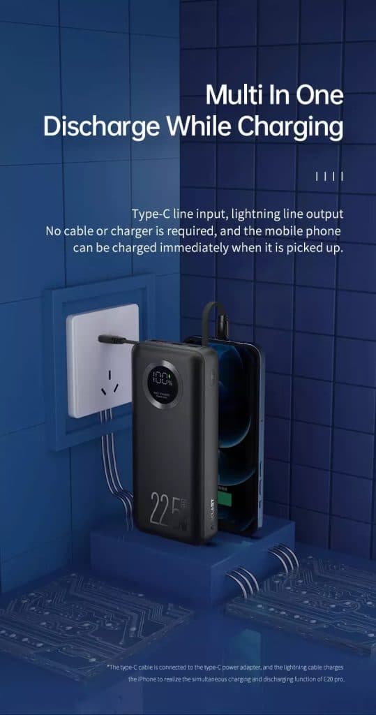 , Teclast E20 Pro : Power bank 20000mAh με φόρτιση 22.5W και ενσωματωμένα USB-C και Lightning καλώδια , στα 38.6€ απο Ευρώπη!, TechWar.gr