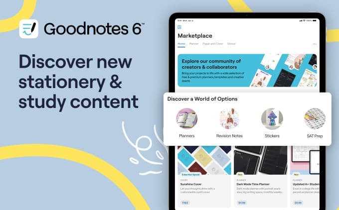 Το GoodNotes 6 διαθέτει αγορά για ψηφιακά σταθερά