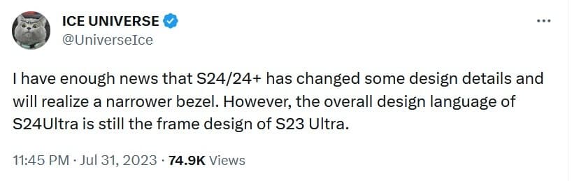 Ο tipster αναμένει επίσης λεπτότερα πλαίσια στα Galaxy S24 και Galaxy S24+ - Τα Galaxy S24 και S24+ έχουν μύτη για να αποκτήσουν επιτέλους ένα 