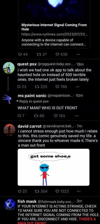 Ένα στιγμιότυπο οθόνης της πλατφόρμας κοινωνικών μέσων X και ένα νήμα που δημιουργήθηκε από τον Dustin Crouch.