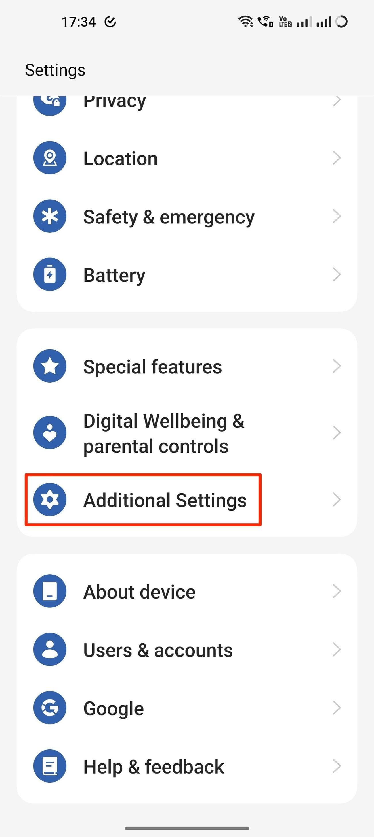 Επιλογή πρόσθετων ρυθμίσεων OnePlus 11 OxygenOS 13
