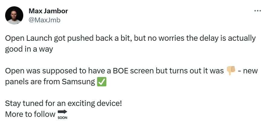 oneplus open max jambor καθυστέρηση εκκίνησης twitter